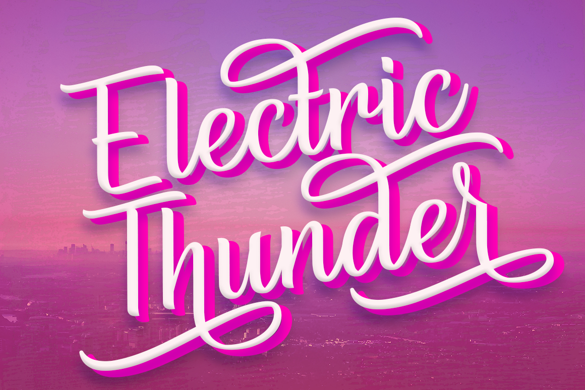 Electric Thunder: A Fluid Script Typeface for Editorial Design